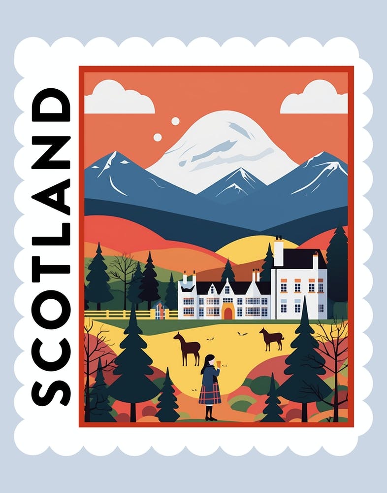 Scotland 1 Travel Stamp Poster