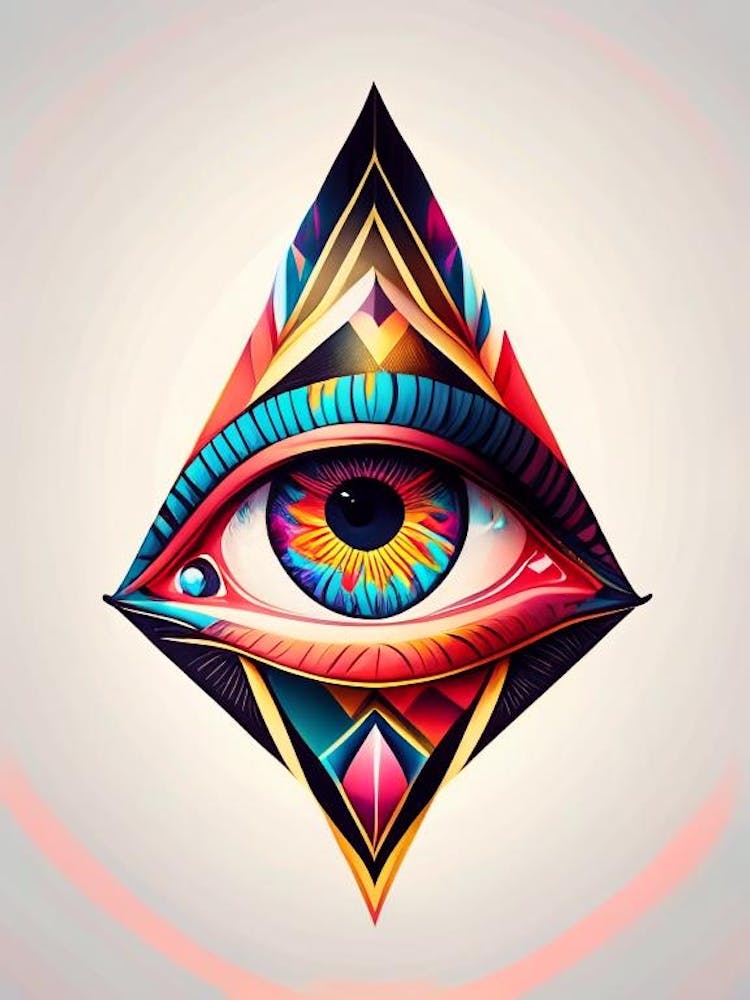 Geometric Eye, Symbol, Third Eye Tattoo 1