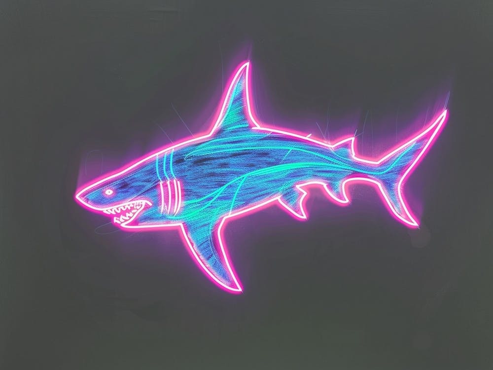 Requin Néon Pastel Rose Bleu 6
