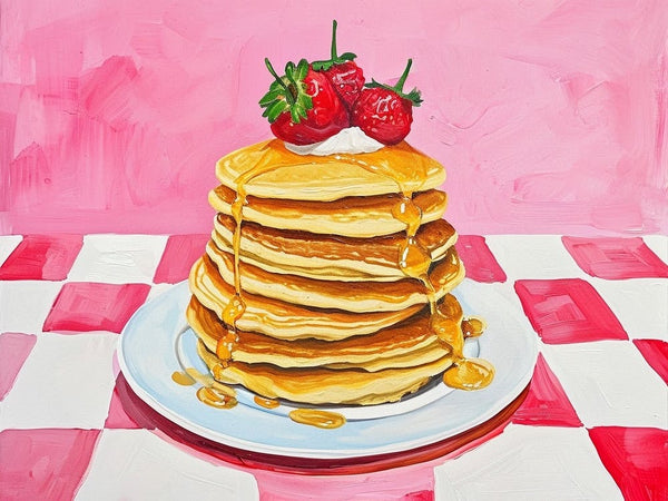 Pancake Stack Pink Checkerboard 1