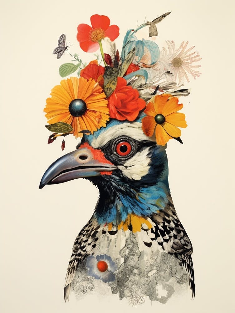 Bird With A Flower Crown Finch 3