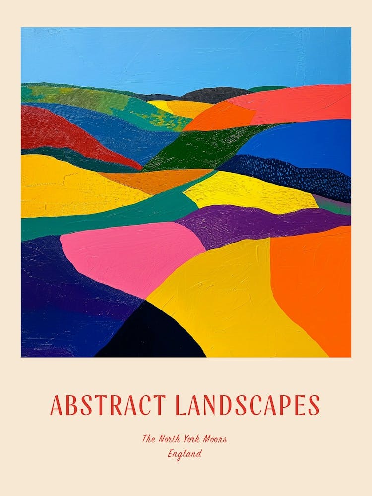 Colourful Abstract The North York Moors England 4 Poster