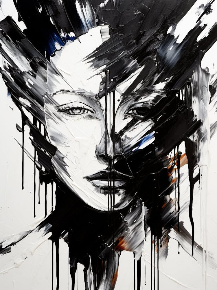 Spectrum Of Emotions Abstract Black And White 2