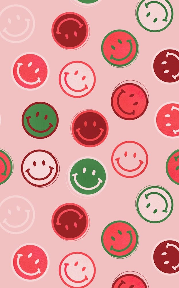 Smiley Faces In Pink And Green
