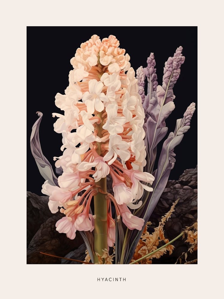Flower Illustration Hyacinth 2 Poster