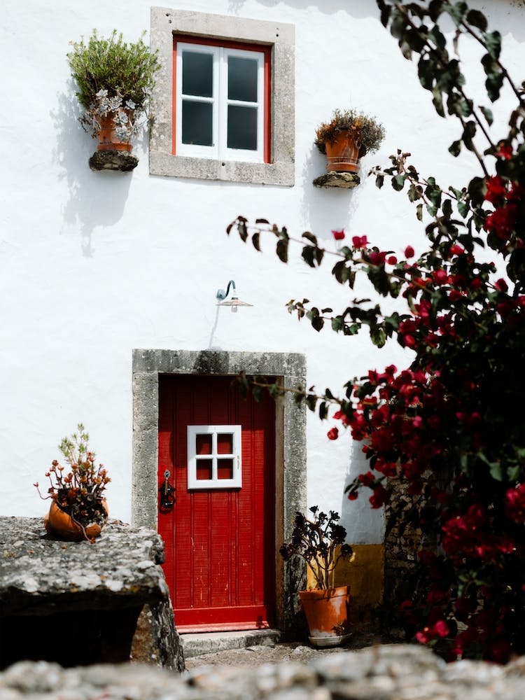 The Tiny Red Door In A Village In Portgual Travel