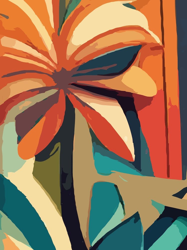 Boho Abstract Palm tree