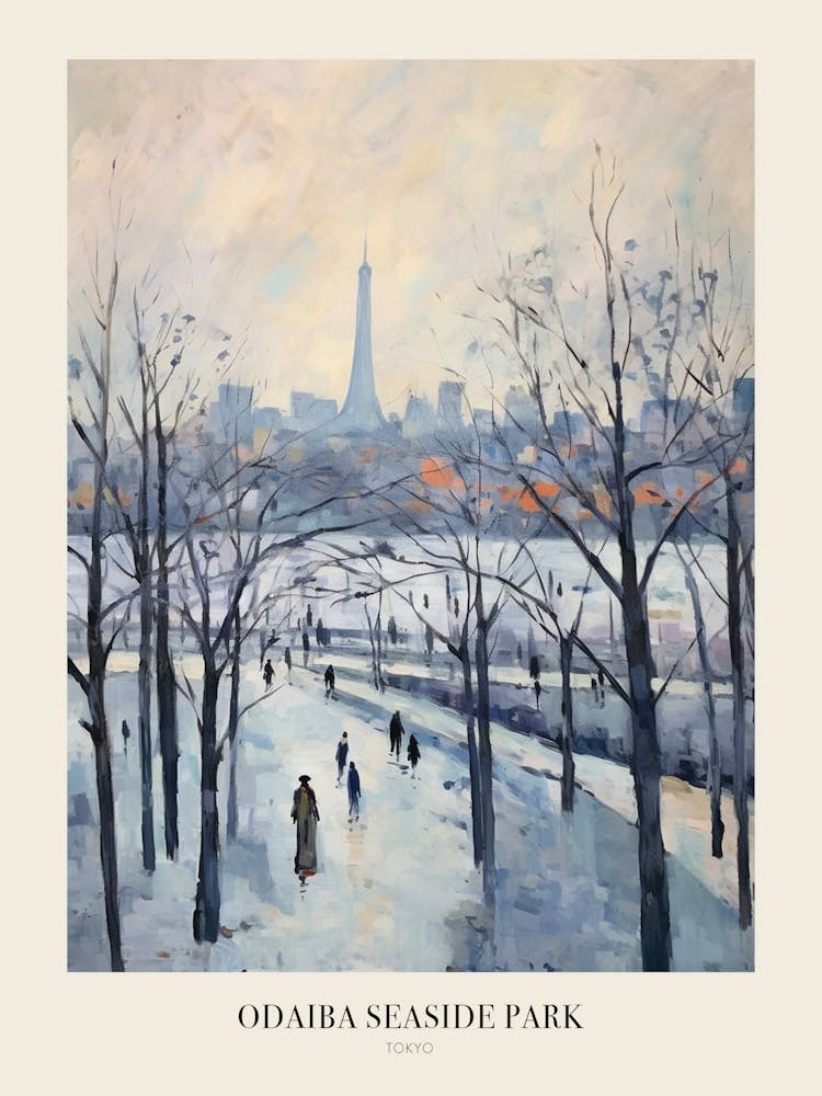 Winter City Park Poster Odaiba Seaside Park Tokyo 2