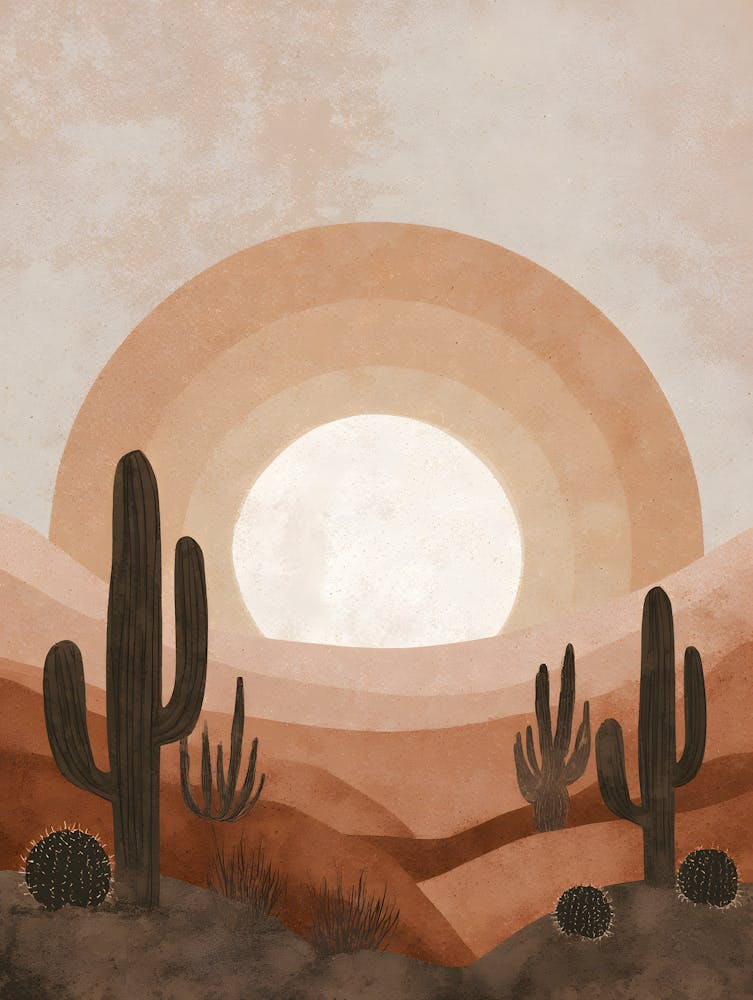 Desert Sunse Minimalist Desert Landscape 2