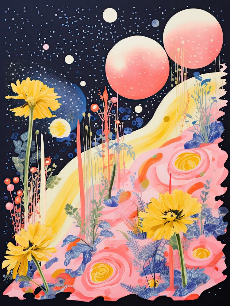 Abstrakt Botanischer Risographie-Stil 4