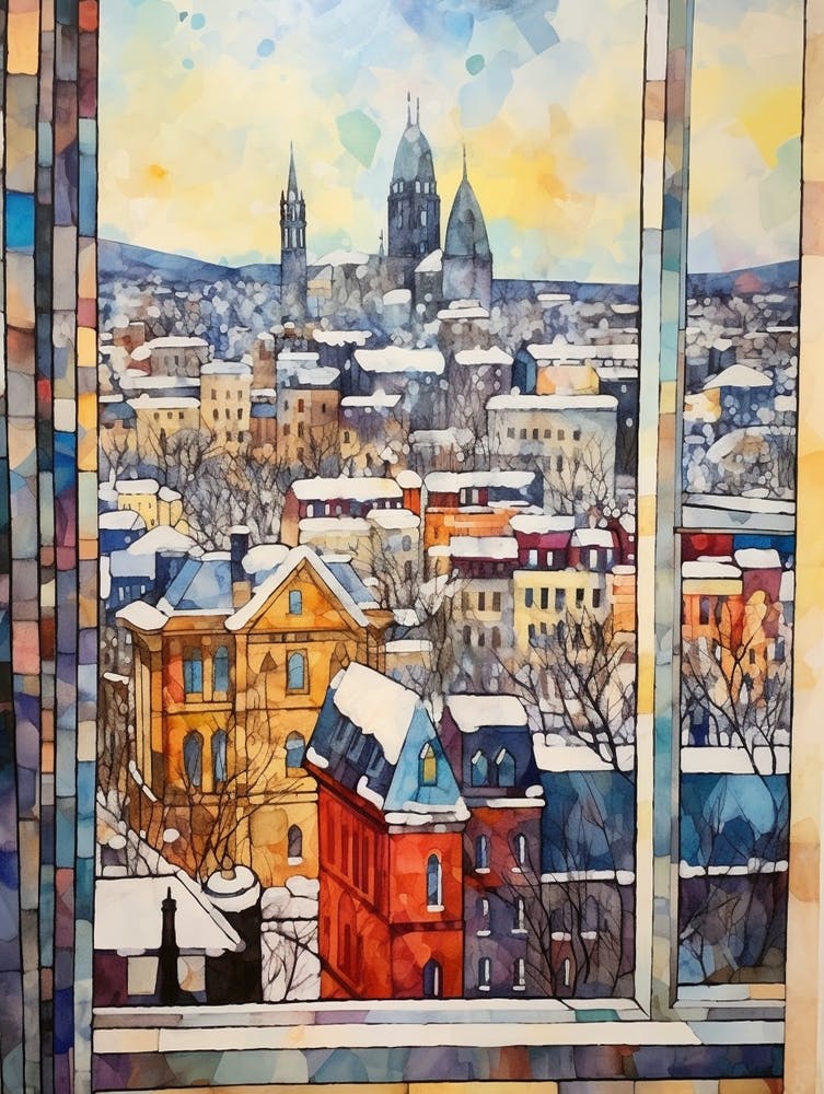 Winterliche Stadtlandschaft Moskau Russland