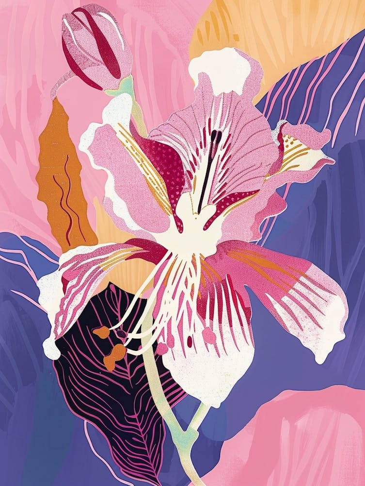 Bunte Blumenillustration Fuchsia 1
