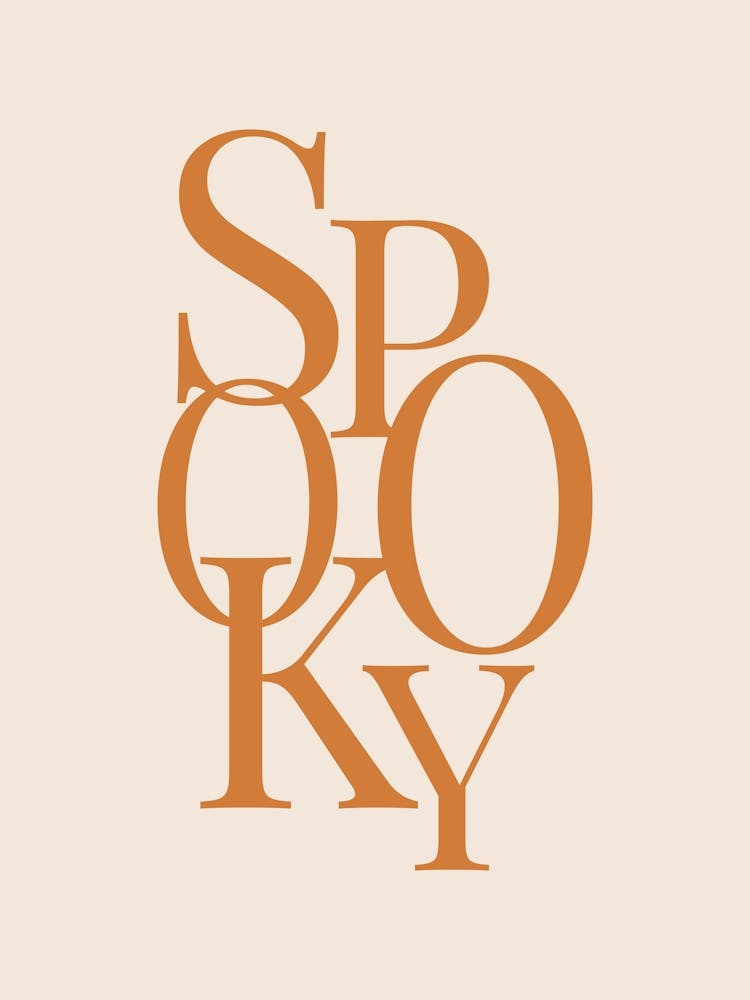 Moderne Gruselige Typografie - Orange & Weiß
