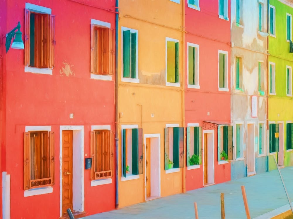 Maisons au Bord de l'Eau de Burano Italie