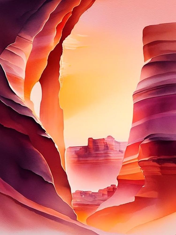 The Antelope Canyon Watercolour