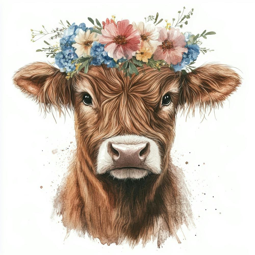 Cow With Flowers