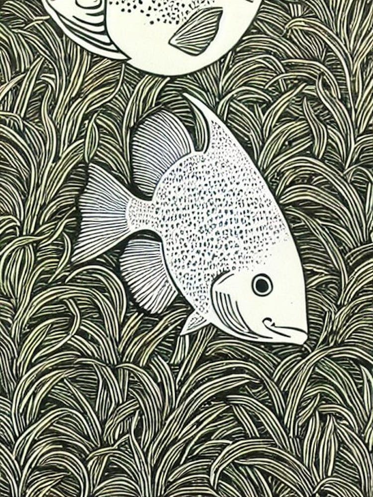 Unicornfish Linocut