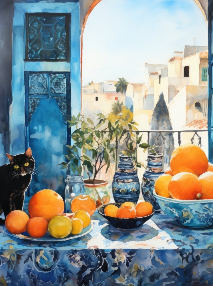 Oranges And A Cat
