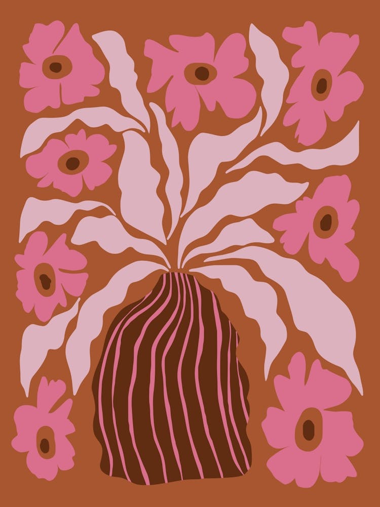 Mid-Century blühender Blumentopf