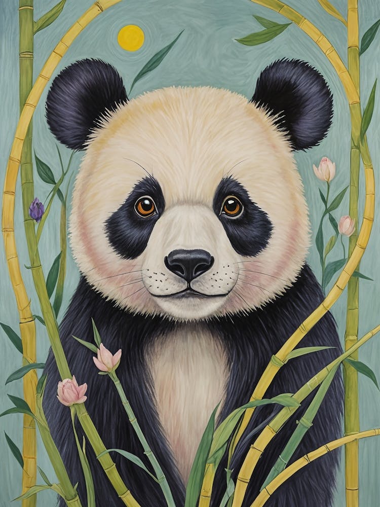 Panda Bear In Bamboo no3