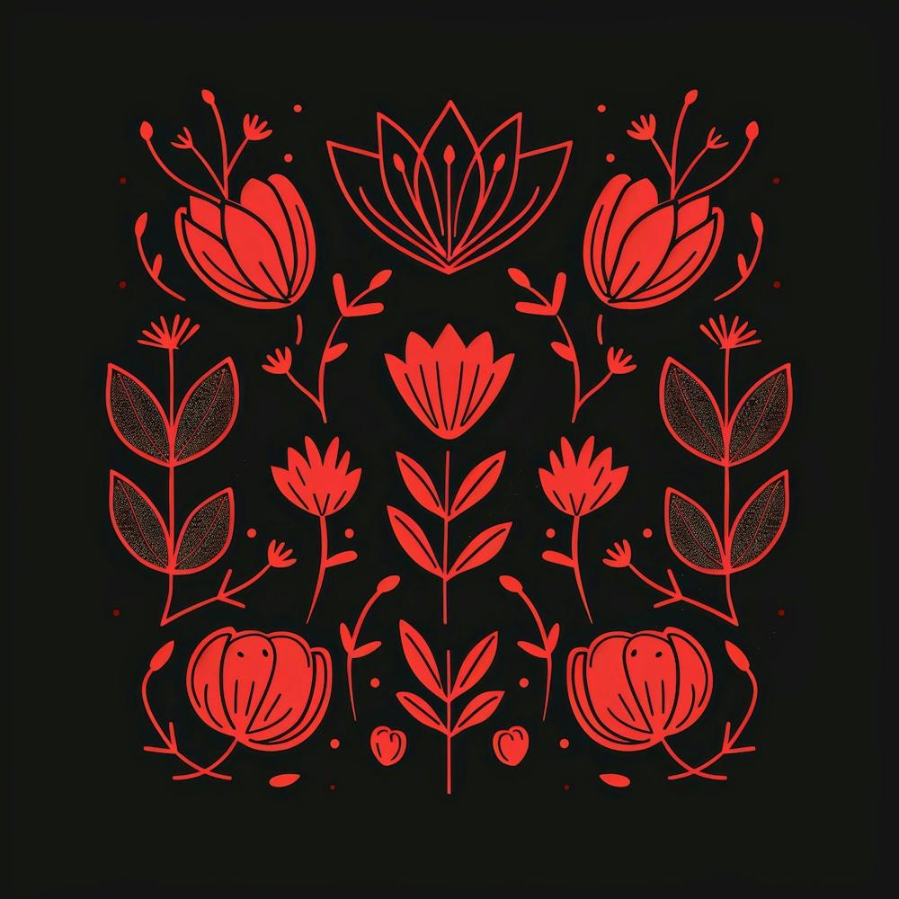 Red Floral Pattern