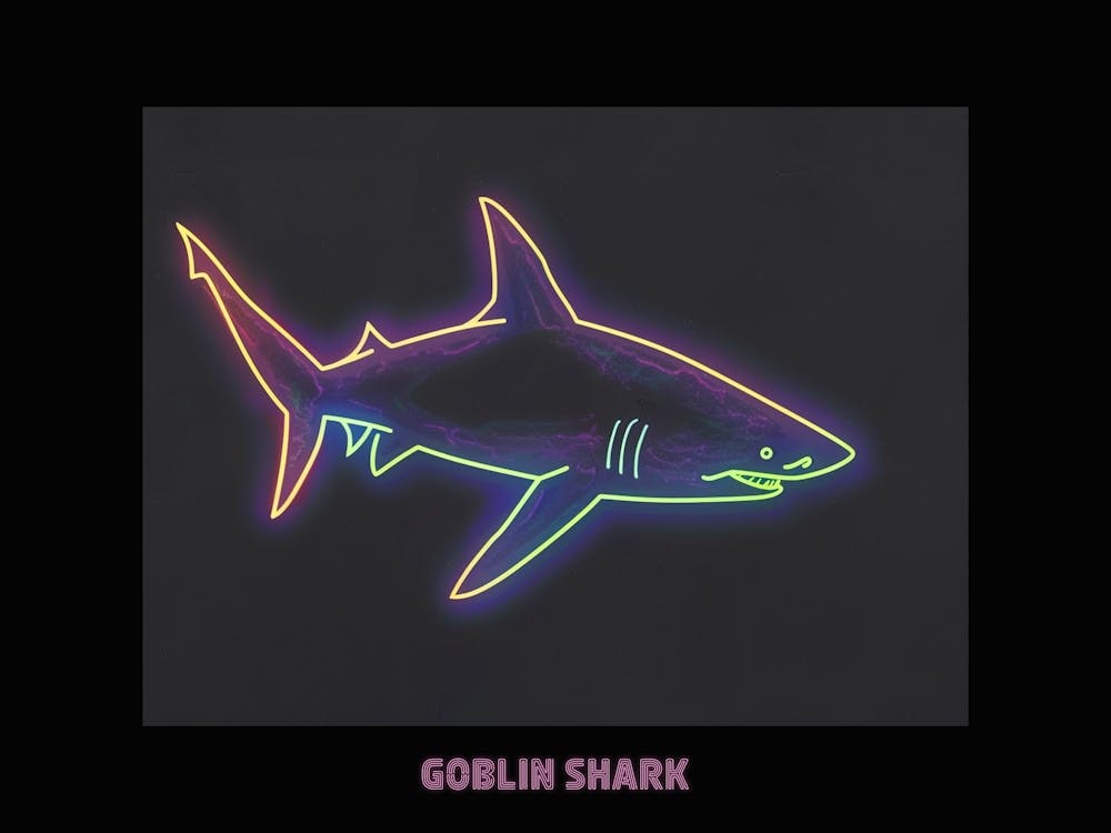 Neon Pink Goblin Shark Poster 4