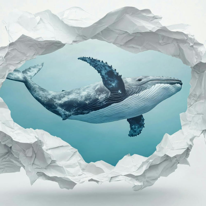 Baleine Nageant À Travers Un Trou