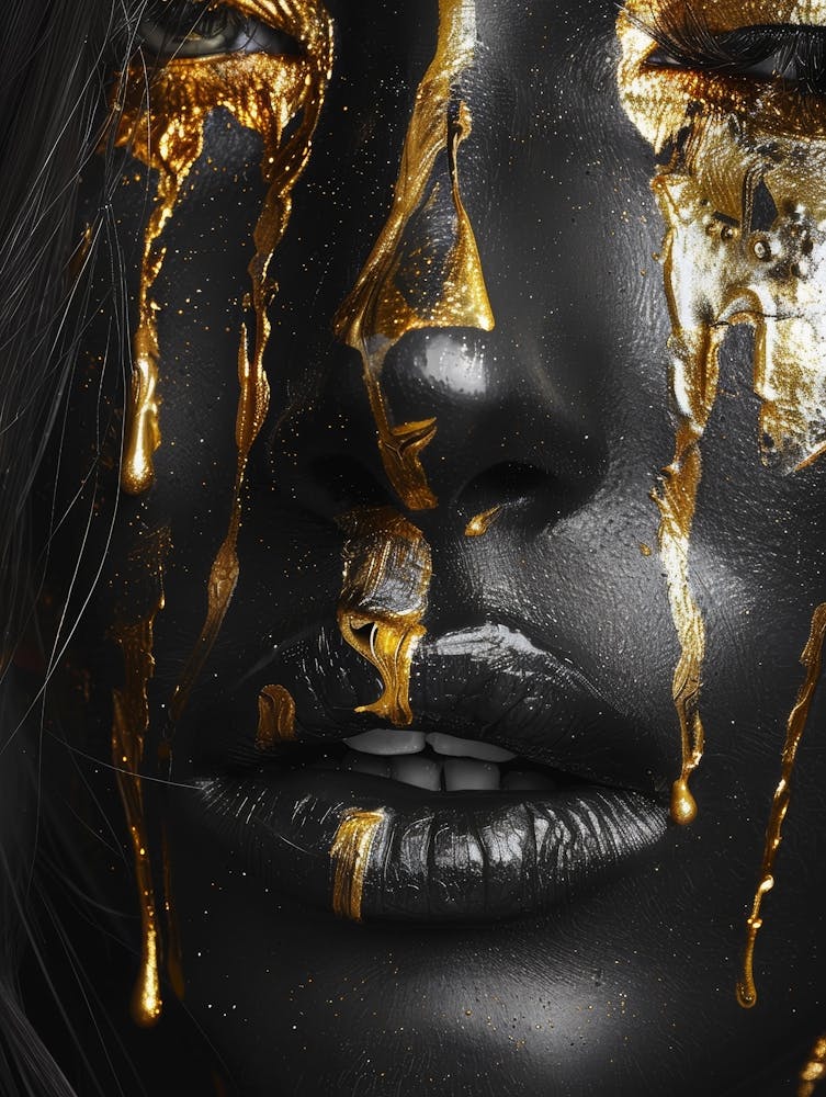Peinture faciale dorée 2