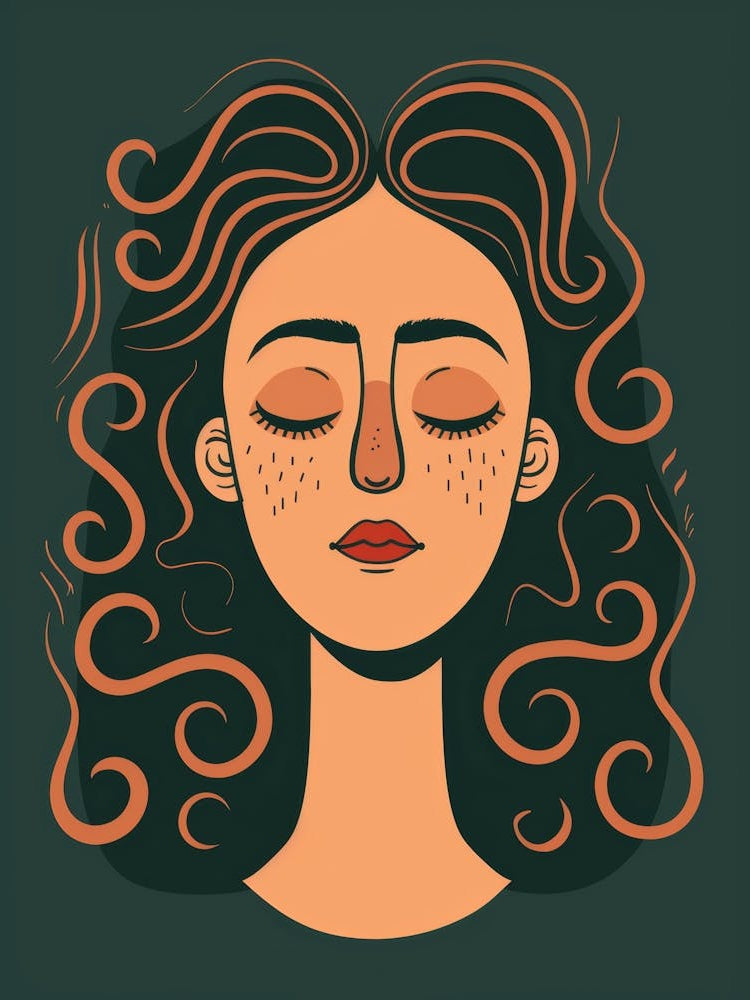 Woman With Curly Hair