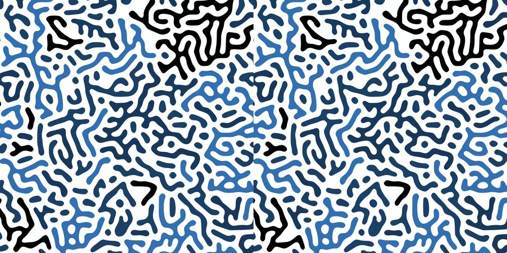 Organic Digital Shapes Blue