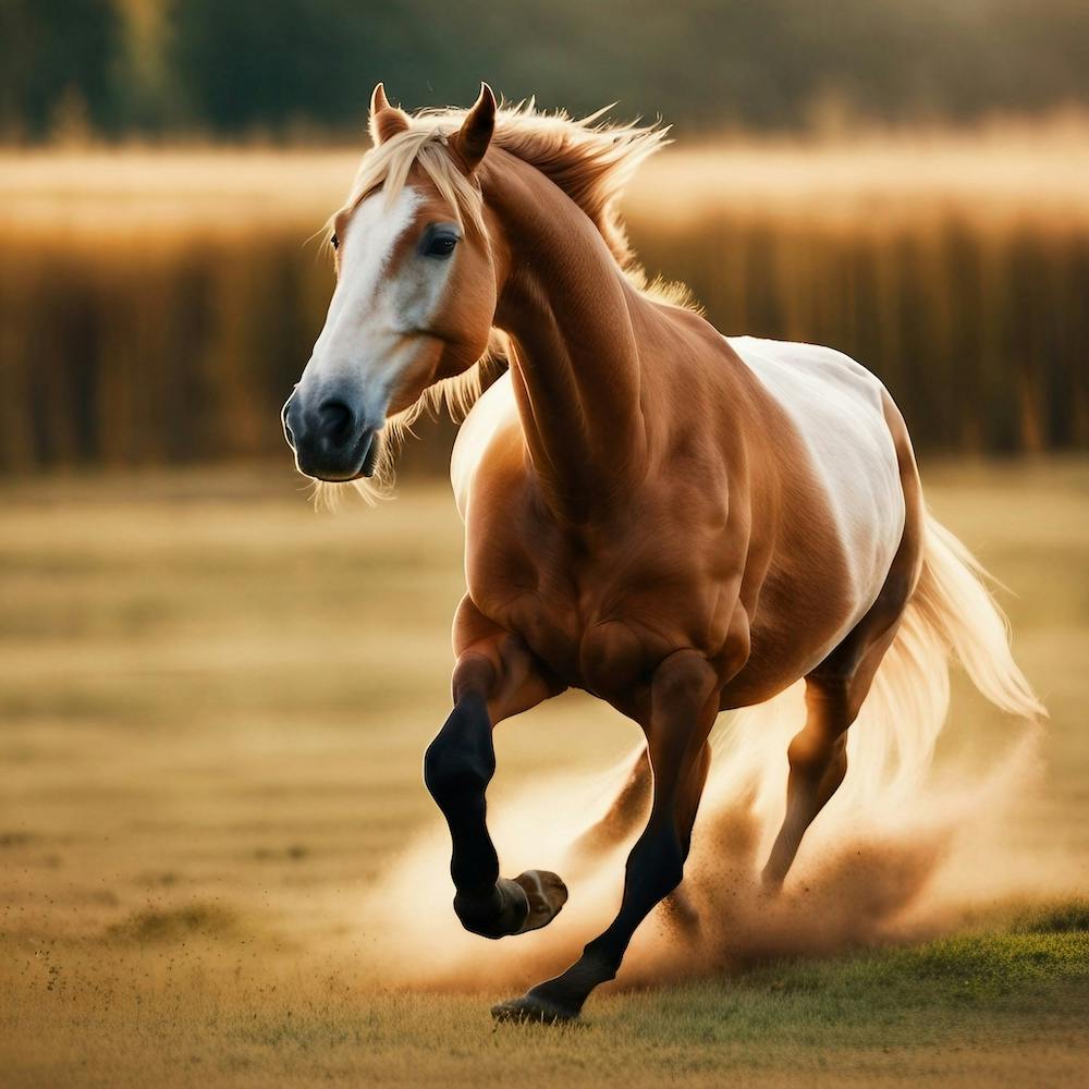 Horse Galloping In The Field