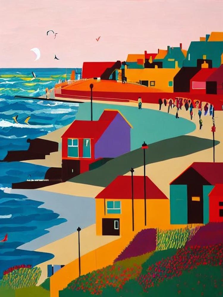Broadstairs Beach, Kent Hockney Style