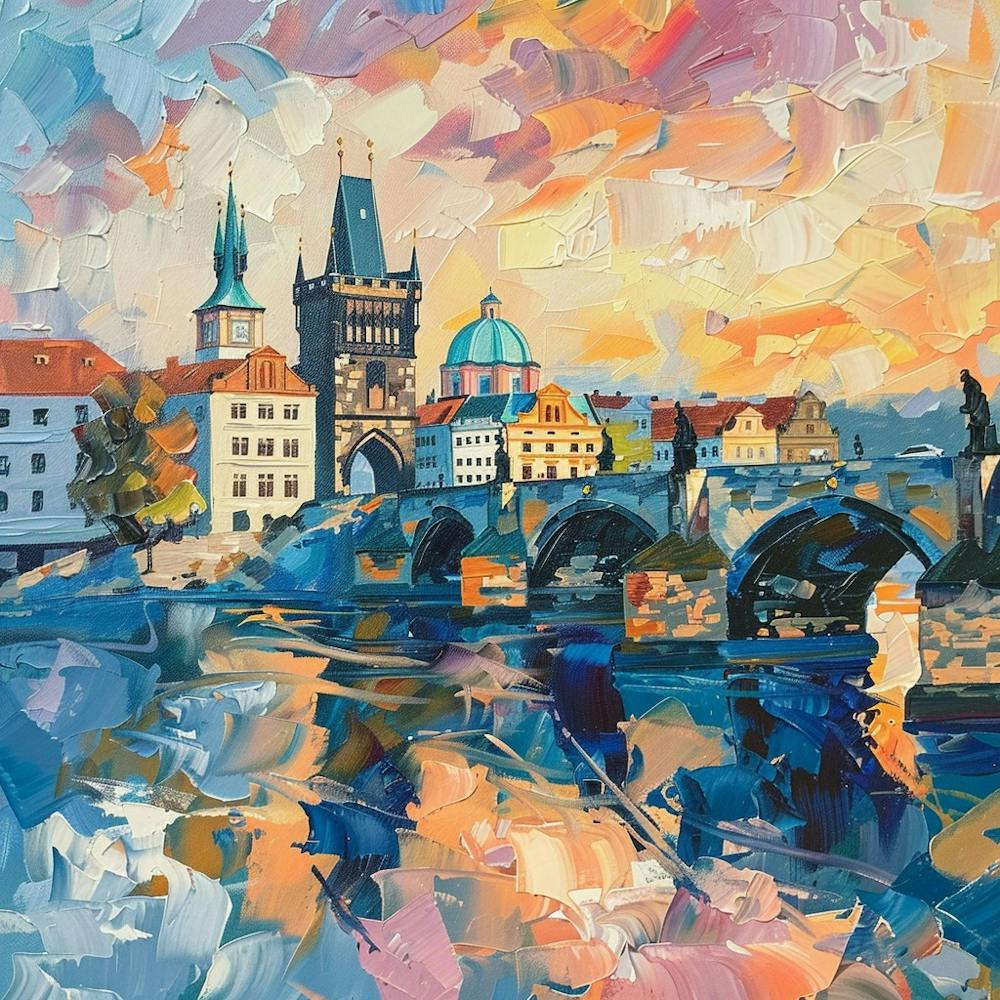 A Prague With Charles Bridge Oil Painting Illust 1720468046 4