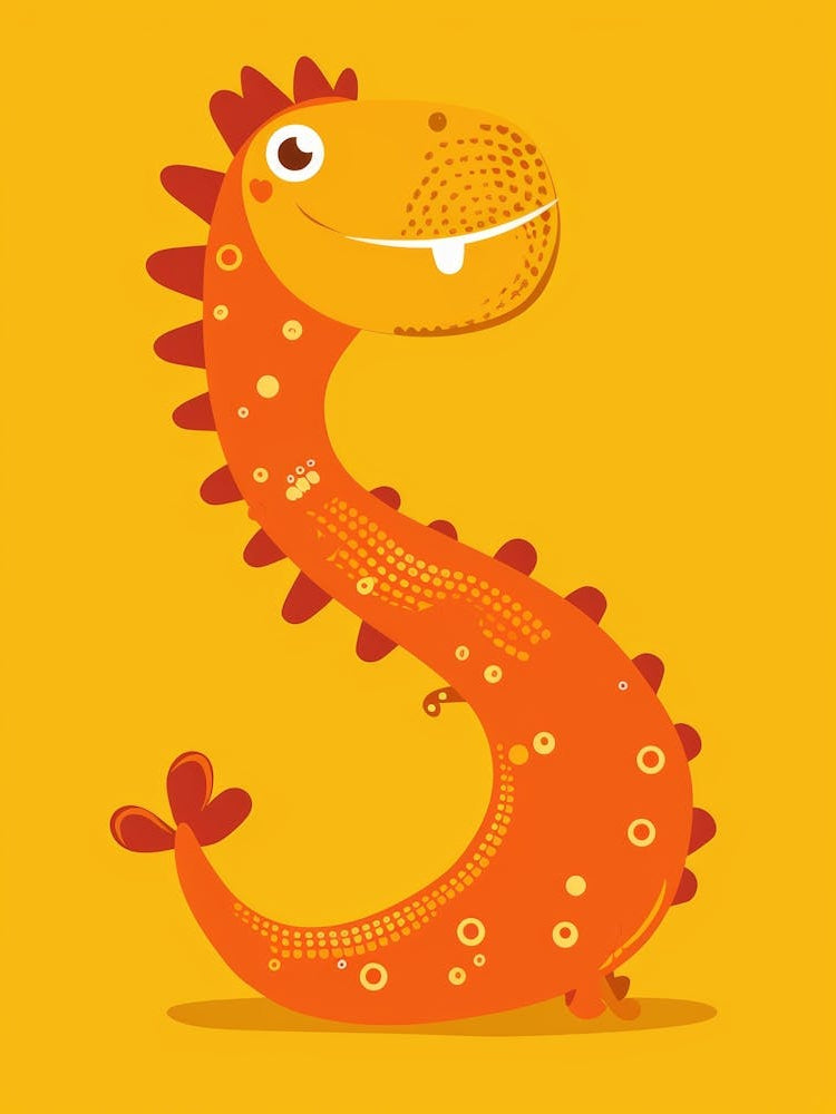 Dinosaur Letter S