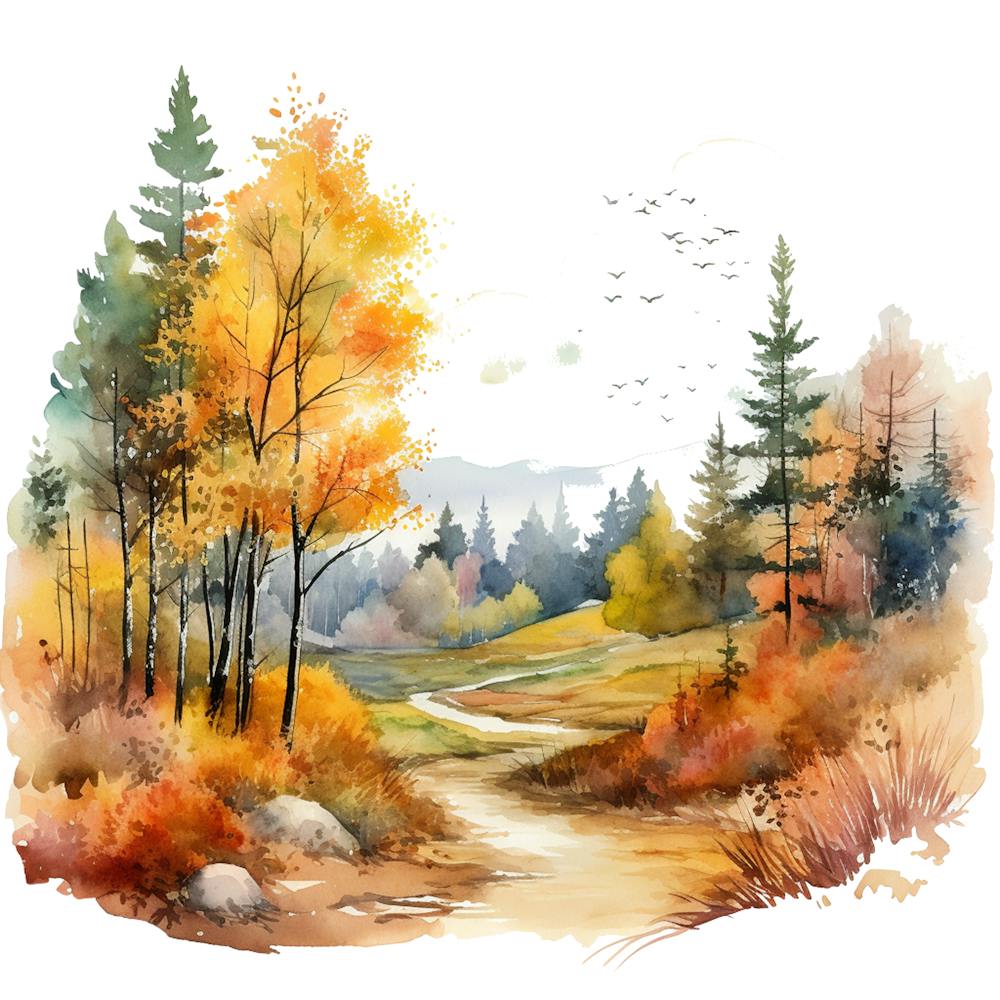 Watercolor Autumn Landscape 19