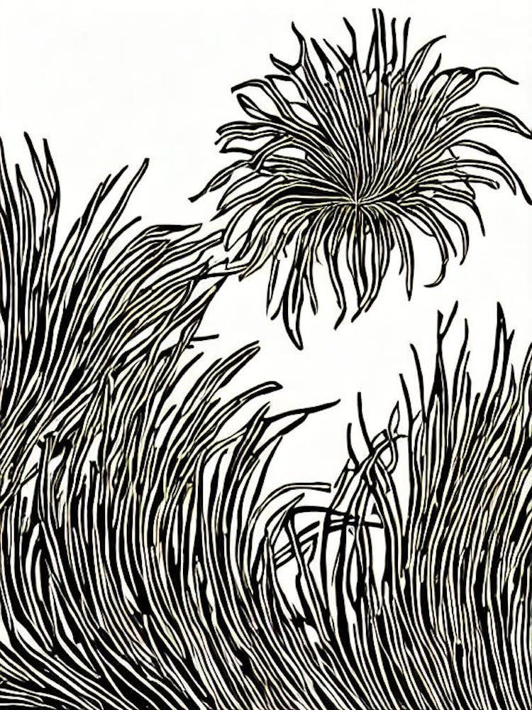 Sea Anemone Linocut