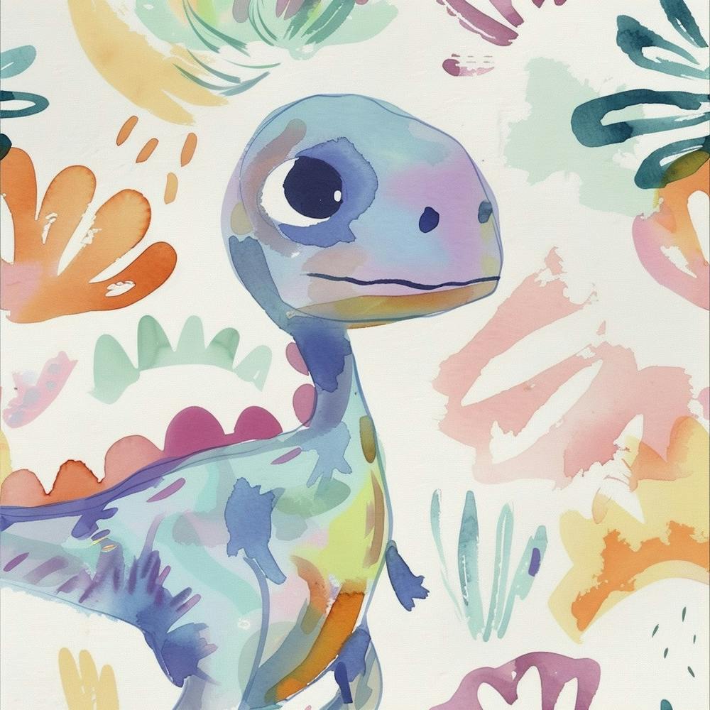 Plateosaurus Dinosaure Motif Pastels Doux 2