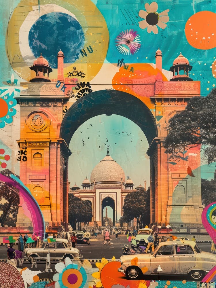Delhi Style Collage Rétro 2