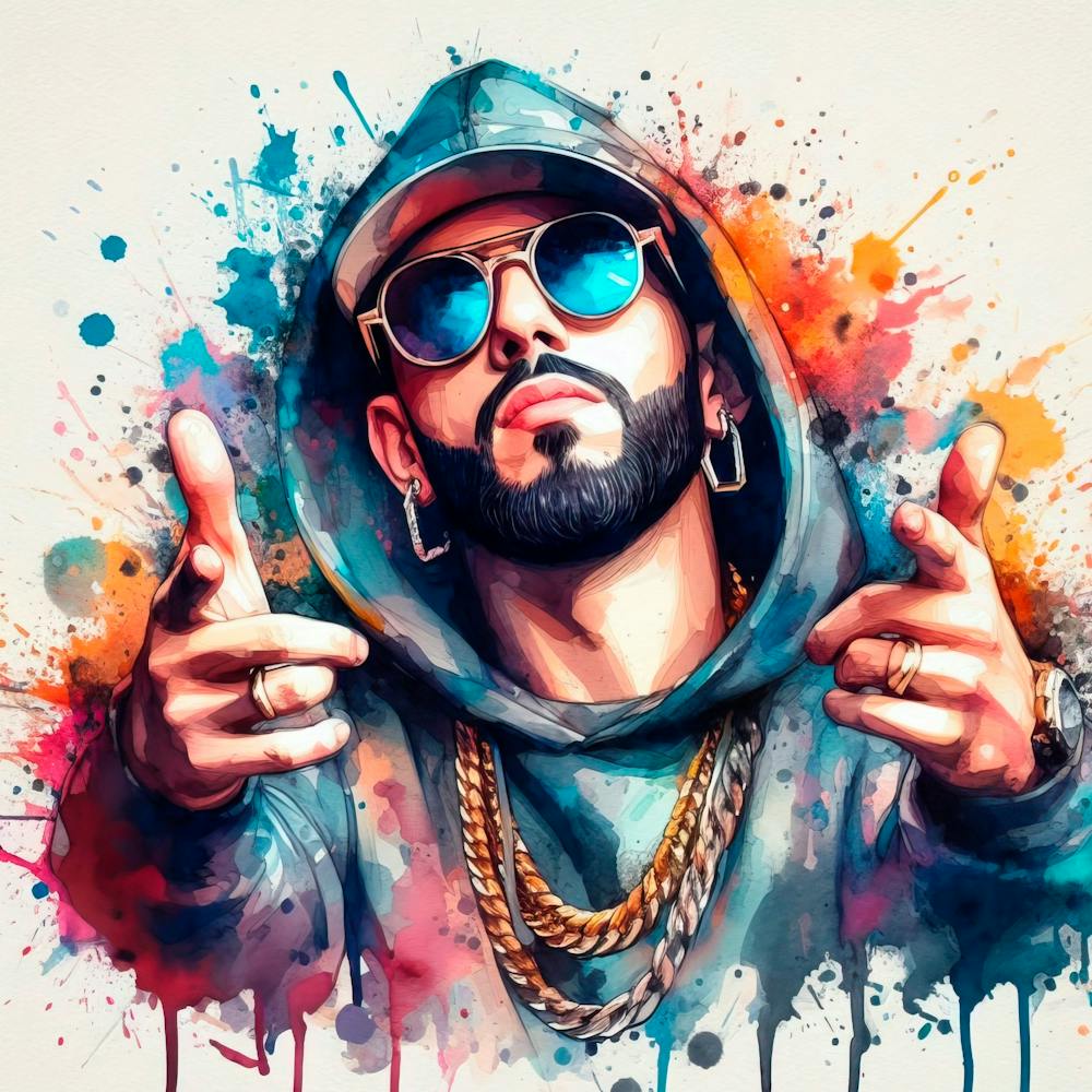 Hip Hop Watercolor Splash Well Defined Vibrant Colors 4