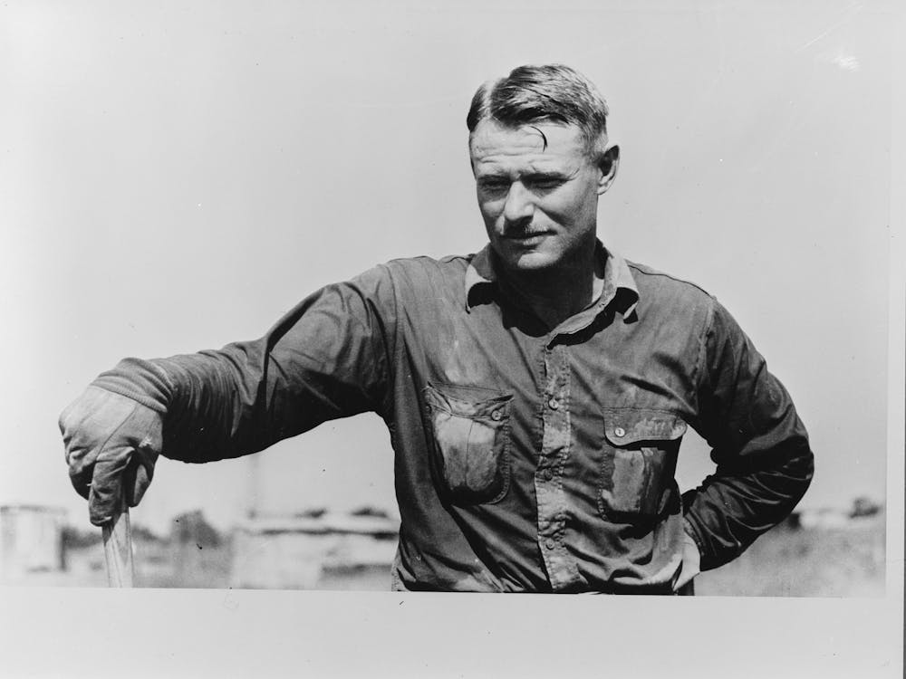 Roustabout In The Ditch Digging Crew, Notice The Sweated Shirt, Seminole Oil Field By Russell Lee