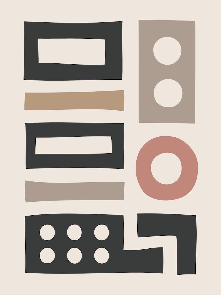 Mid-Century Modern Geometric Abstract 1
