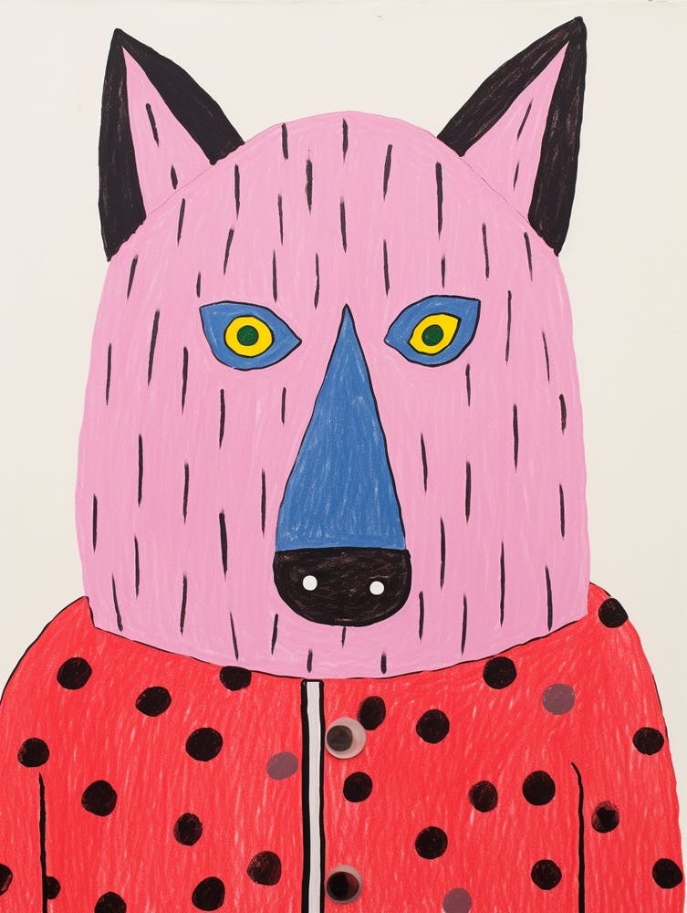Pink Polka Dot Timber Wolf