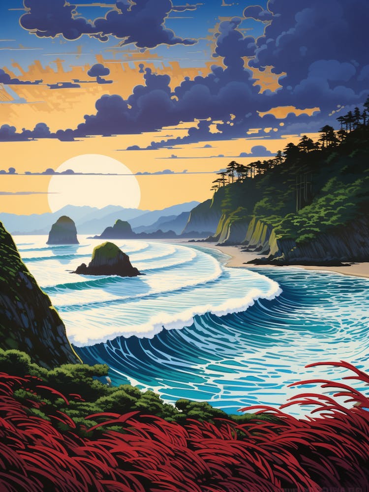 Painting That Depicts Cannon Beach Oregon 1