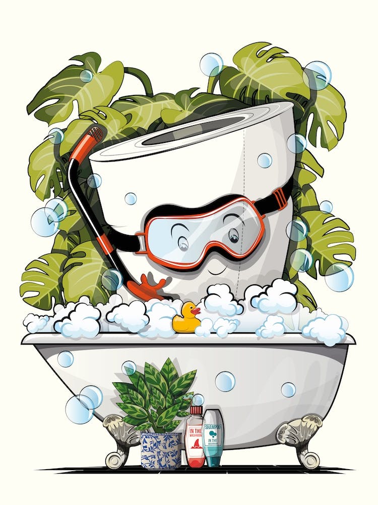 Toilet Paper In Bubble Bath