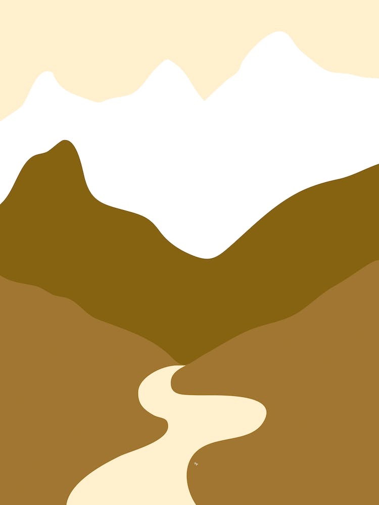 Contemporary Beige Mountains