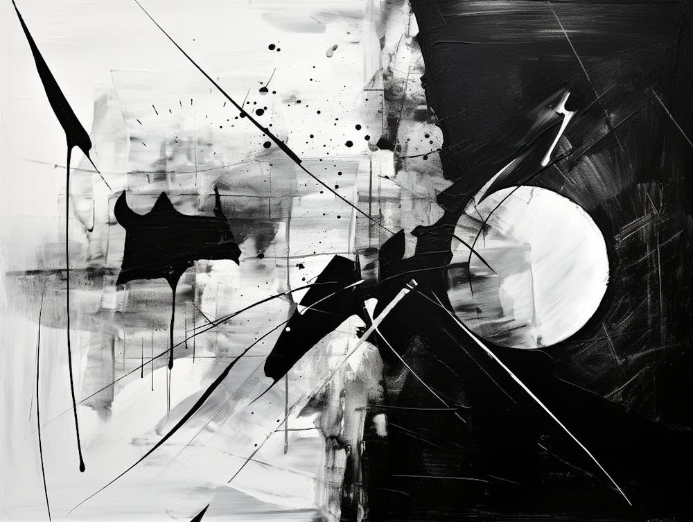 Harmony Abstract Black And White 8