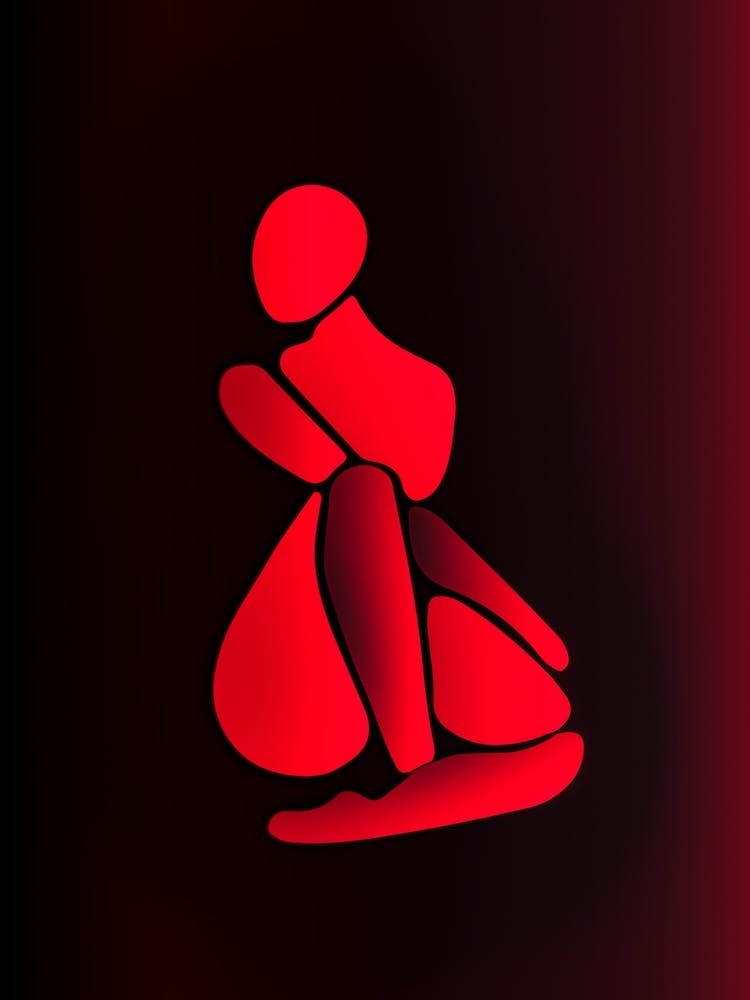 Frau In Einem Roten Kleid 1