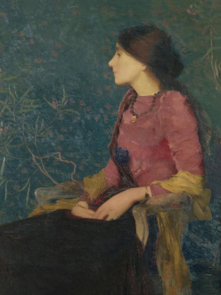 Girl Sitting In A Chair, Dark and Moody Vintage Woman Portrait