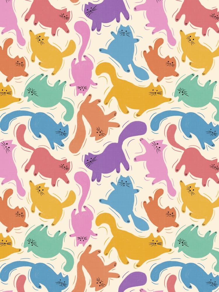 Colorful Cats Pattern