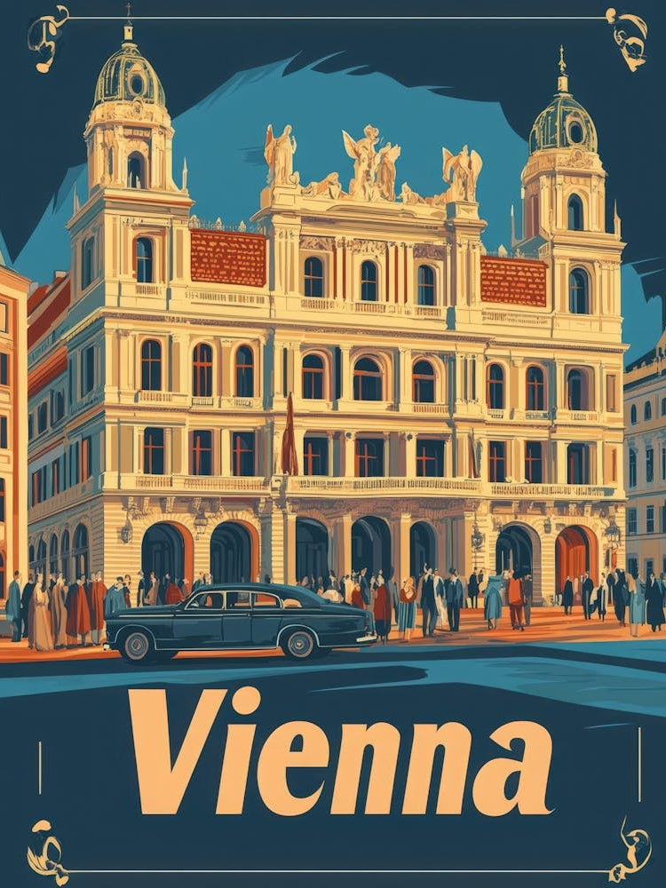 Aihrgdesign A Retro Travel Poster For Vienna